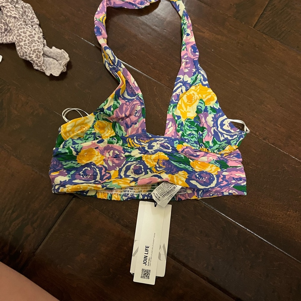 NWT zara floral halter tank top